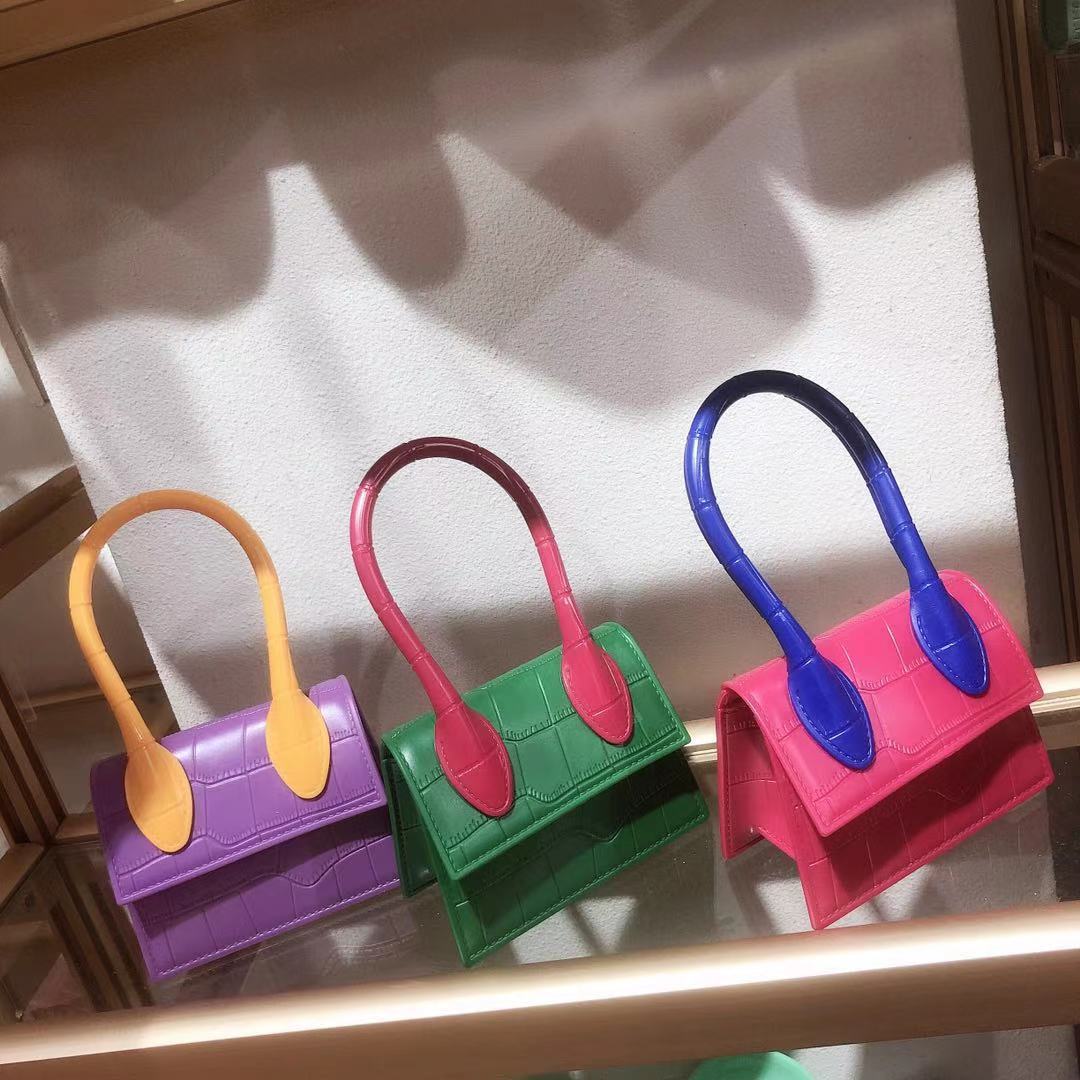 2025 New Spring/Summer cross-border wholesale mini jelly bag, color-blocking crossbody bag, simple multi-color ins hand-held small bag details Picture