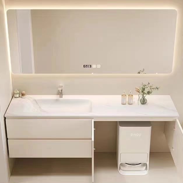 Rock plate integrated hot-bent bathroom cabinet, hand-washing combination bathroom, smart washbasin, cream washbasin is fine Application Scenario