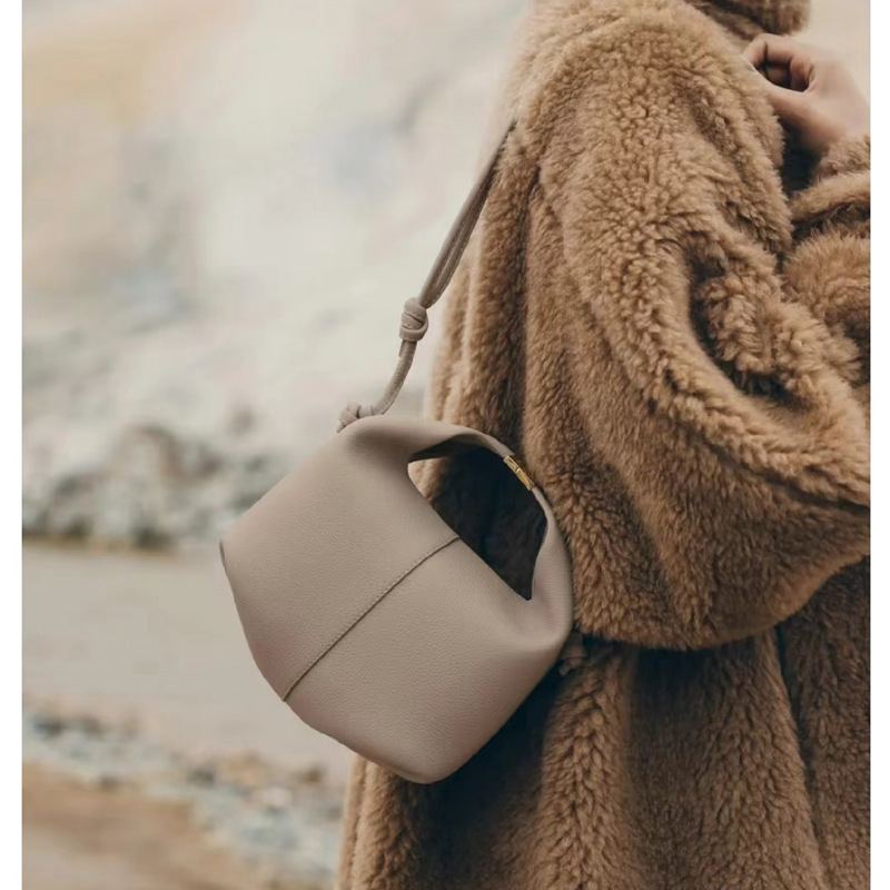 Hand-held lunch box bag for women, 2025 new summer, high-end texture, niche handbag, single-shoulder bento bag, crossbody bag for women details Picture
