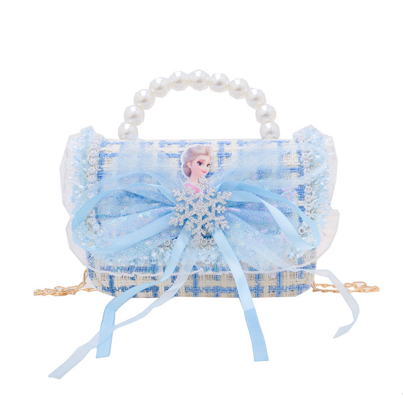 2024 New children's bag: Fashionable princess pearl hand-held coin purse, Stylish Girls' chain single-shoulder crossbody bag Item Picture