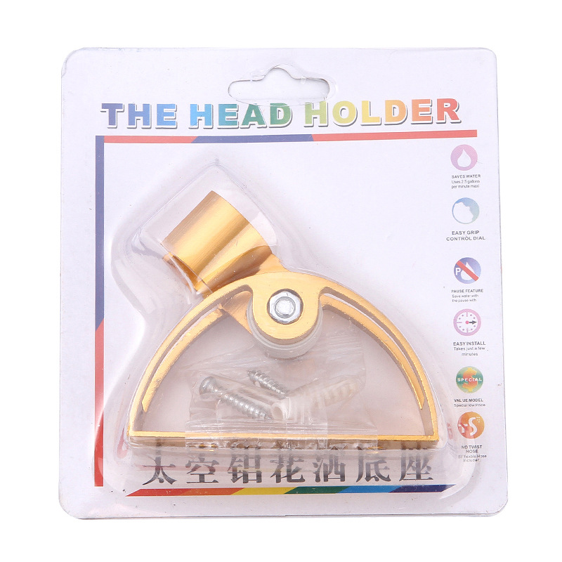 The multi-functional space aluminum showerhead stand without drilling, strong adhesive stand, adjustable showerhead without nails Item Picture