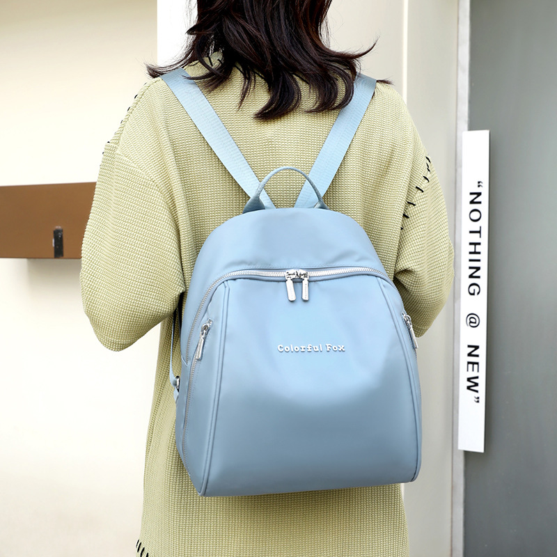 Colorful Fox Lady's backpack, large-capacity outdoor travel backpack, water-resistant nylon shell schoolbag Specification drawing