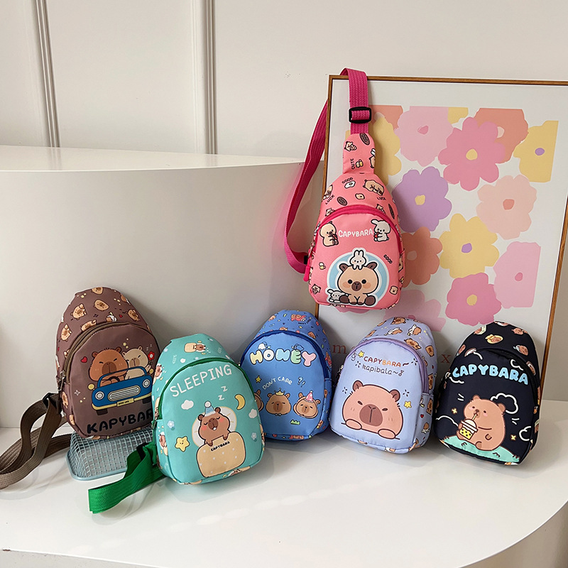 New cartoon and cute printed baby chest bag for children's bags in autumn and winter, fashionable and super lightweight coin purse for girls' outings full figure
