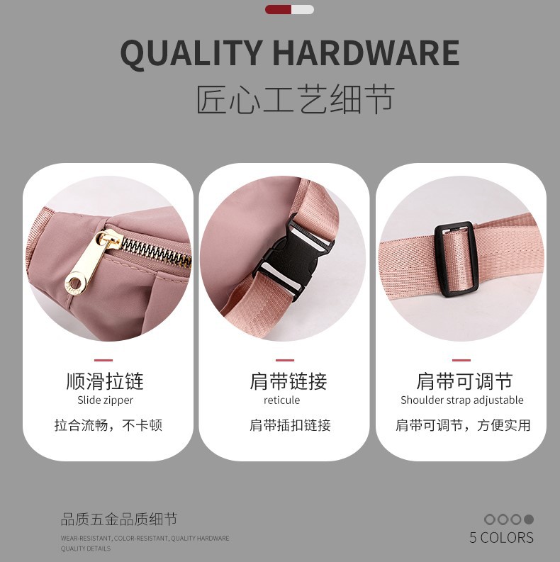 Cross-border waist bag for women, Korean-style casual Oxford cloth shoulder bag, multi-layered loose change, mobile phone crossbody bag, versatile chest bag for women details Picture