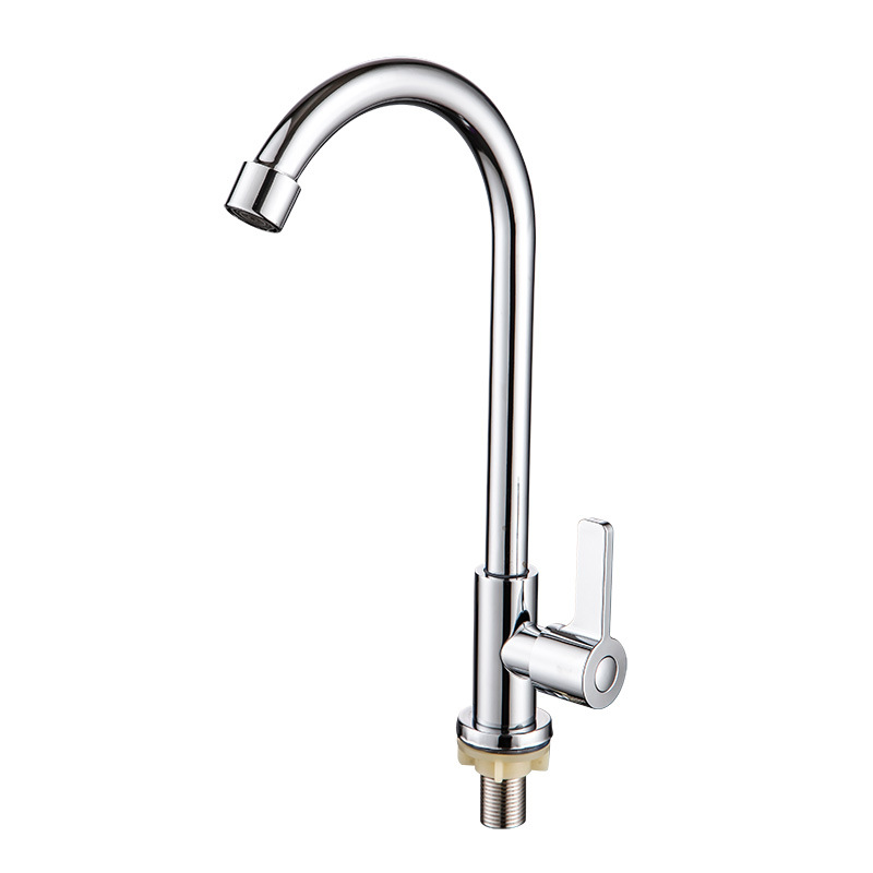 201 stainless steel single-cooling kitchen faucet, household balcony washbasin, washbasin, cold water single-cooling 4-fen faucet Item Picture