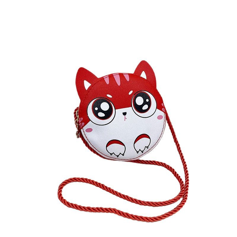 Big Face Cat crossbody bag, new cute children's bag, crossbody cartoon single-shoulder bag, baby accessories, coin purse wholesale Item Picture