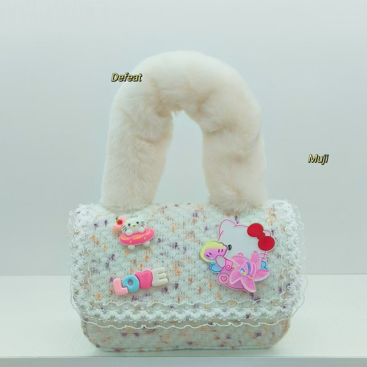 Plush handbag, Kulomi single-shoulder crossbody bag, little girl coin purse, accessory bag, stylish princess bag, children's bag details Picture