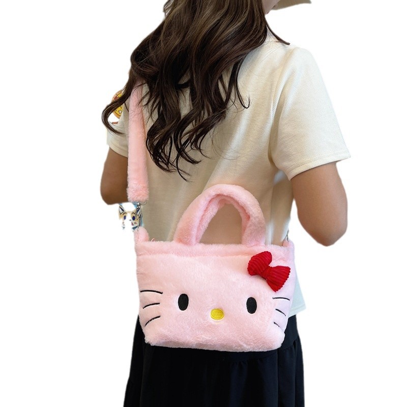 Plush crossbody bag, children's bag, 2024 new style, small animal bag, lightweight small crossbody, underarm makeup, simple single, cute bag Item Picture