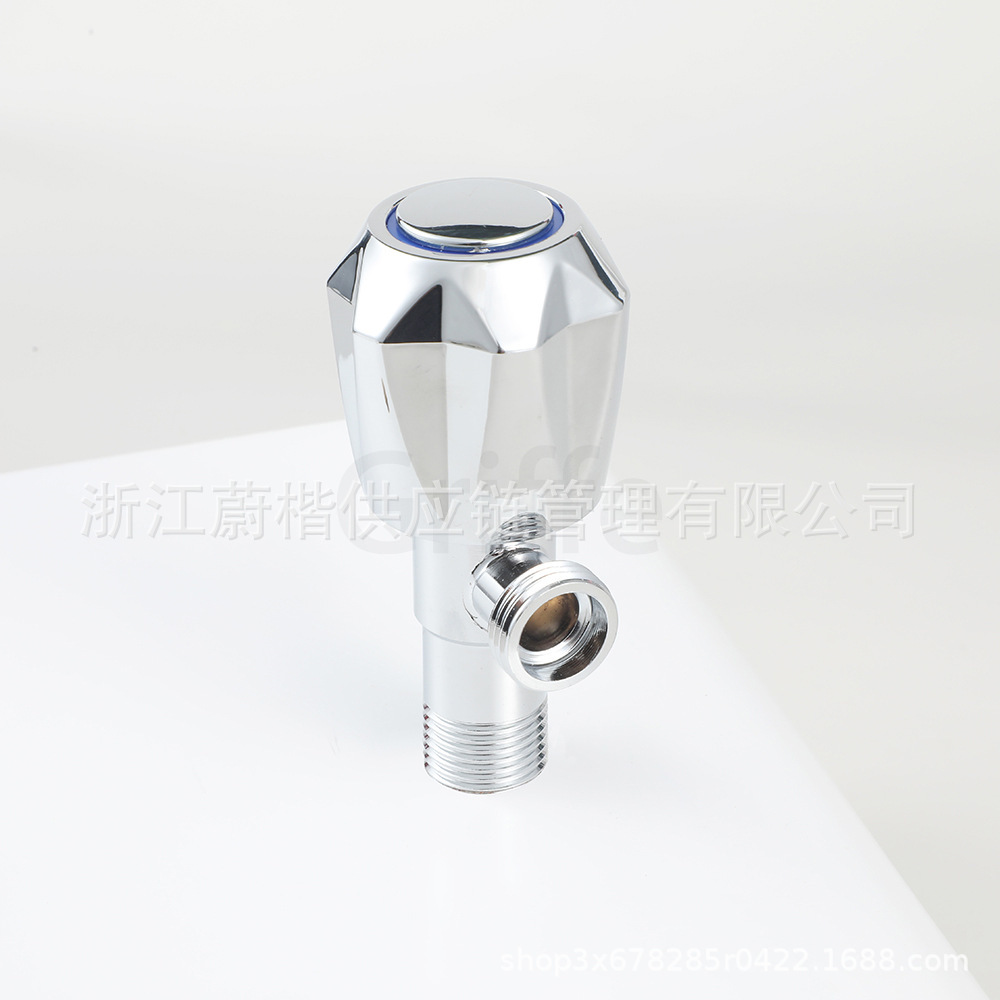 Electroplated stainless steel triangular valve, cold and hot water heater stop valve joint accessory, bathtub special faucet details Picture