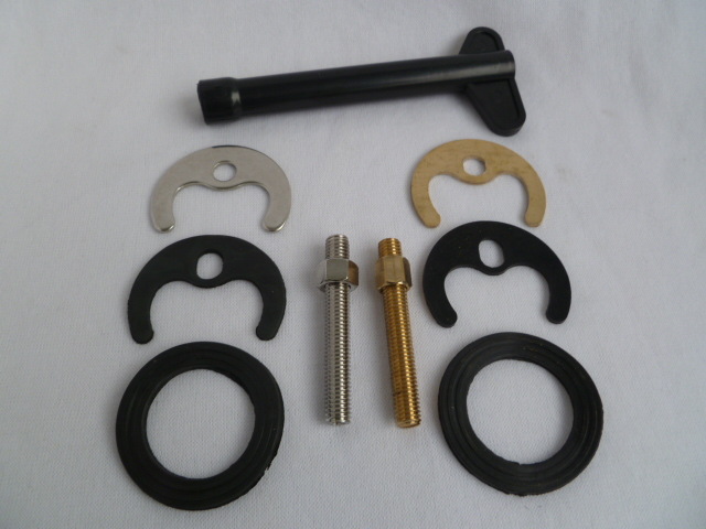 Single-hole hot and cold water faucet horseshoe plate installation, tight fixing accessories, installation screw rod, maintenance sleeve tool full figure