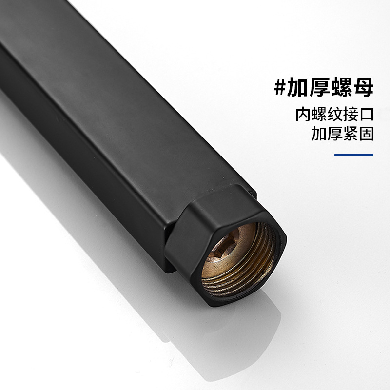 Shower head extension pipe connection lifting rod extension and height increase pipe shower head accessories square, round straight pipe extension rod Specification drawing