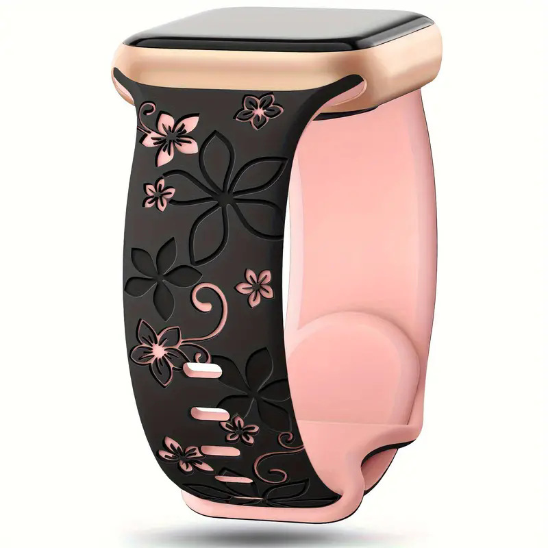 Suitable for Apple iWatch dual-color silicone watch strap, Bauhinia flower AppleWatch1-10 flower AppleWatch strap Application Scenario