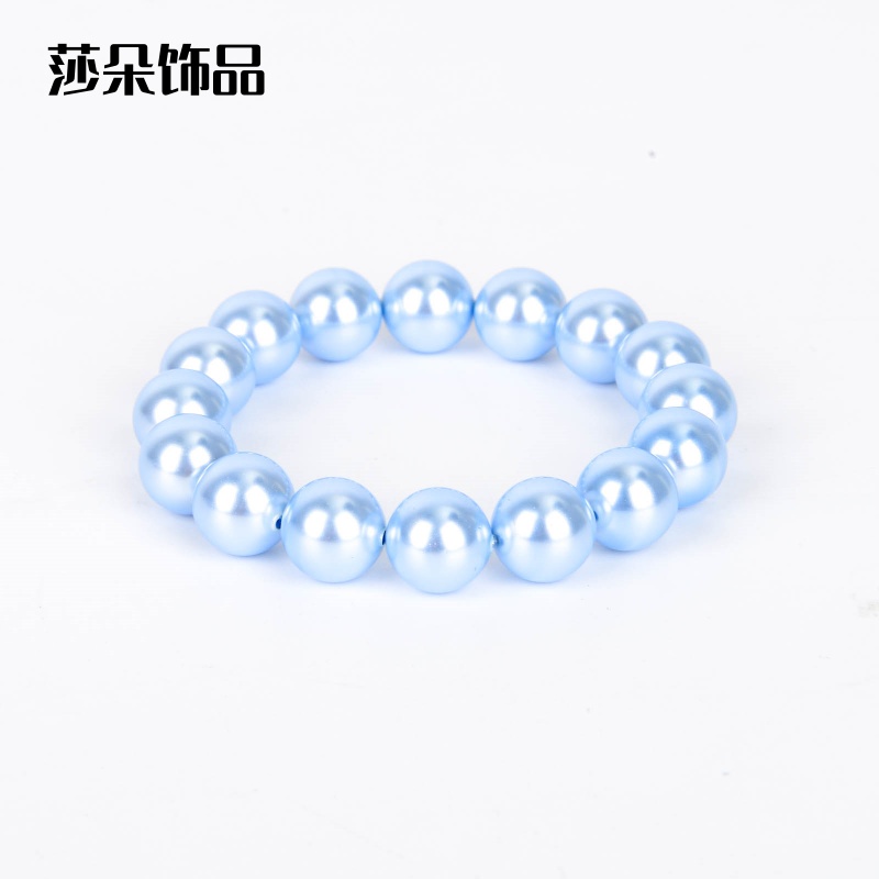 莎朵饰品高品质玻璃高亮施家仿珍珠蓝玫瑰色手工DIY饰品项链串珠 散珠配件细节图