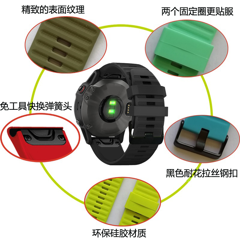 Garmin fenix6 6S 6X quick-release silicone strap 20/22/26mm in stock details Picture