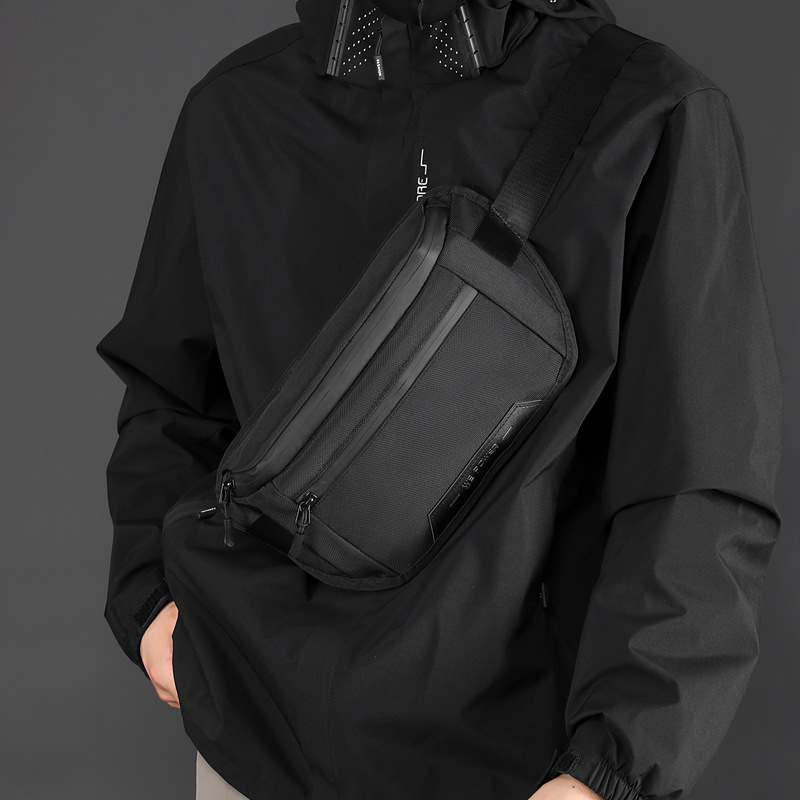 WEPOWER's new men's multi-functional crossbody single-shoulder bag, outdoor nylon chest bag, and simple men's crossbody bag details Picture