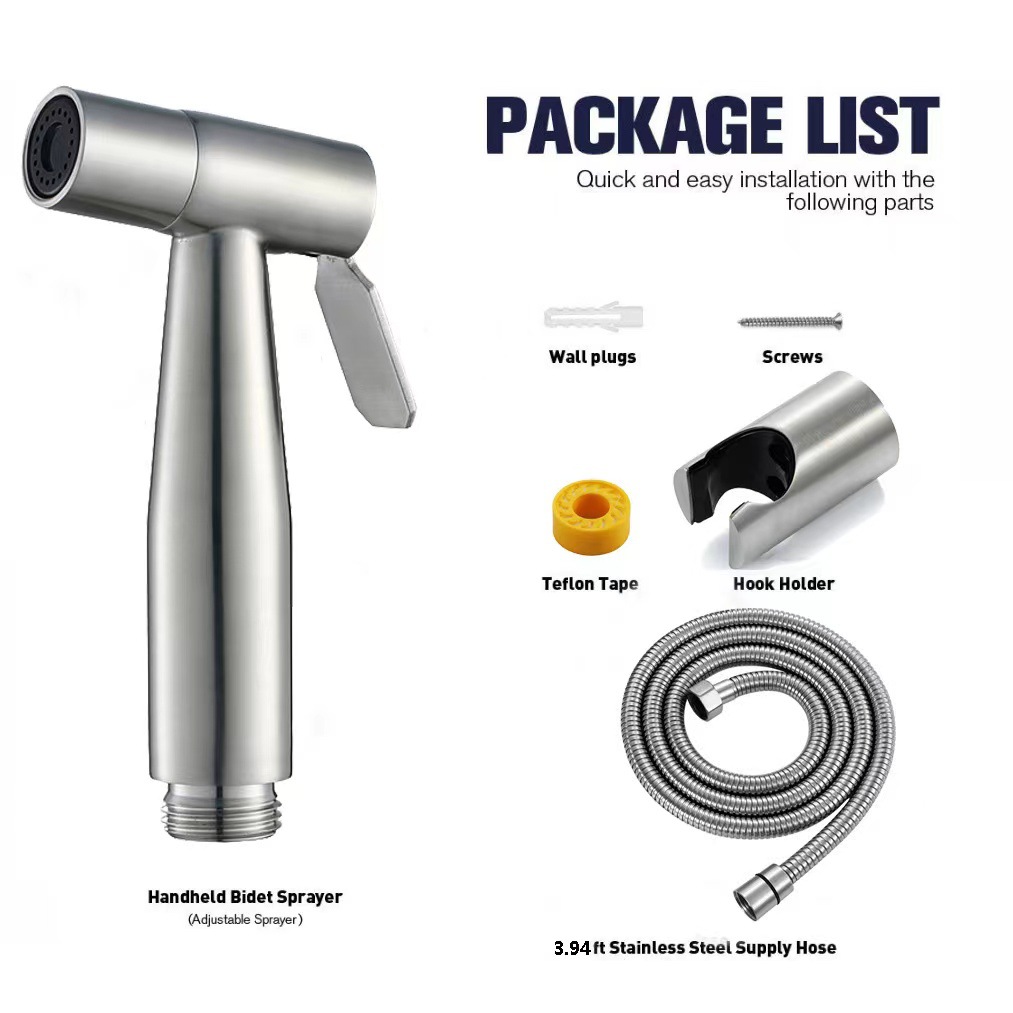 304 stainless steel toilet spray gun, toilet companion set, flushing nozzle, bidet, pressurized water gun, faucet details Picture
