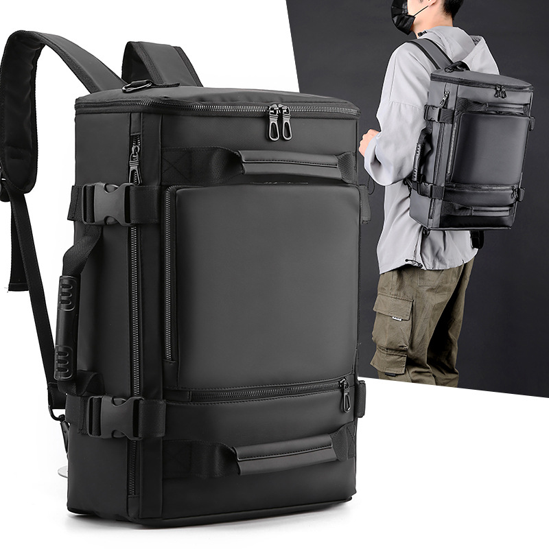 New men's backpack, business large-capacity computer bag, multi-functional single-shoulder crossbody bag, hand-carry travel backpack full figure