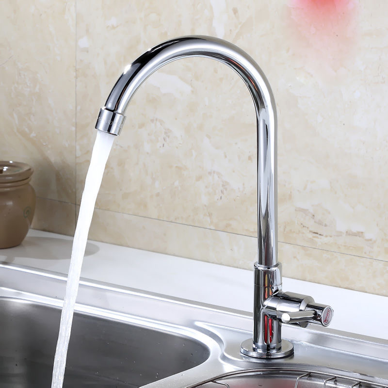 Household kitchen single-cooling faucet, sink faucet, rotatable washbasin, stainless steel sink faucet, 4 points Application Scenario