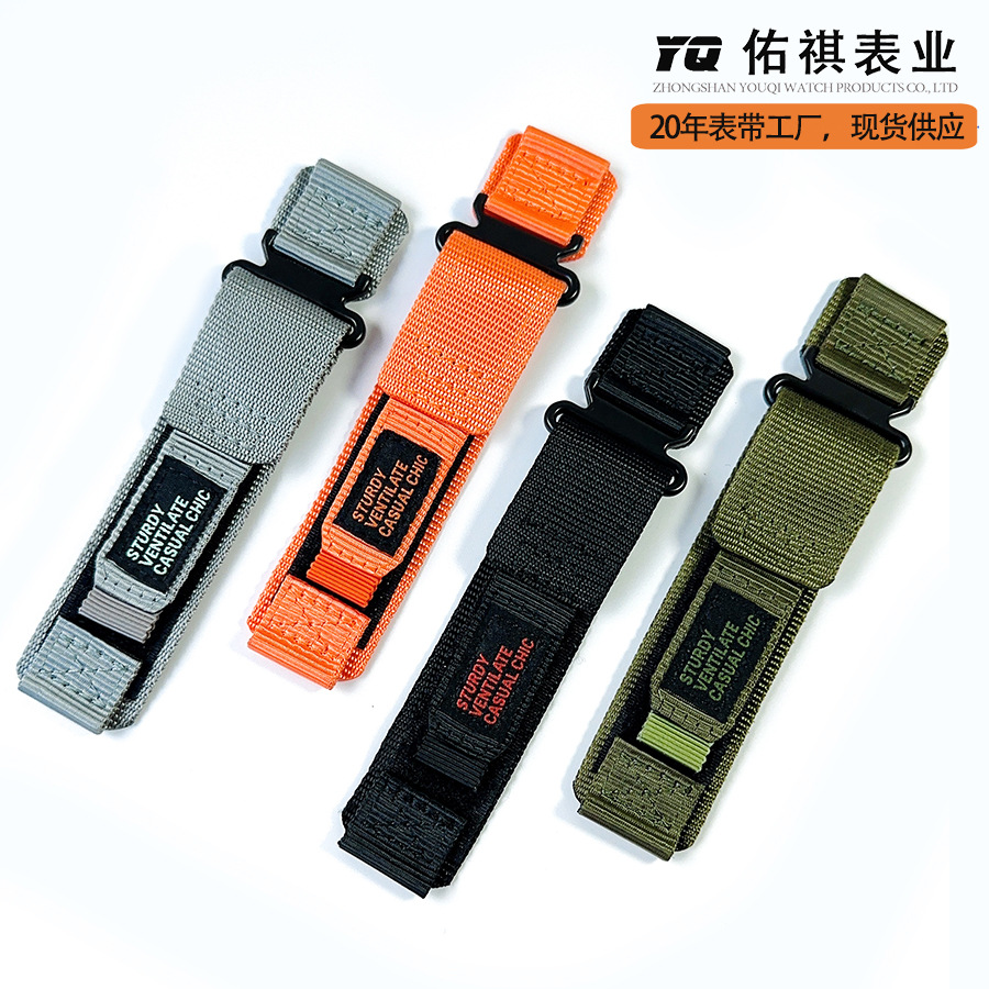 The factory's new Velcro nylon loop watch strap is suitable for men's sporty and casual wear. Garmin 20/22m Apple watch strap full figure