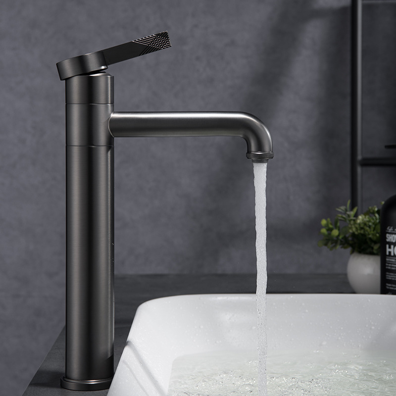 All-copper washbasin faucet, hot and cold bathroom, washbasin, brushed gold anti-splash faucet MT2343 details Picture
