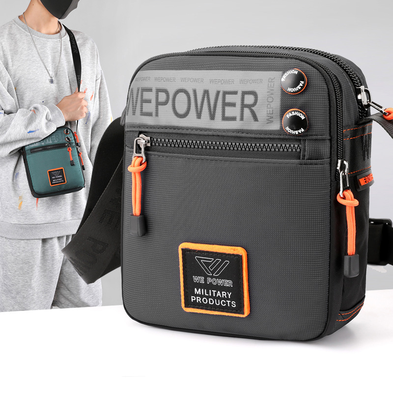 Wholesale of new trendy men's crossbody bags, fashionable and casual single-shoulder bags, outdoor water-resistant sports bags and travel small bags full figure