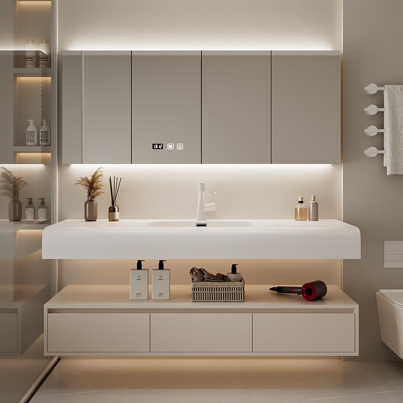 Modern cream hand wash and washbasin, Corine one-piece simple bathroom cabinet, skin-feel combination, complete set of washbasin and bathroom Application Scenario