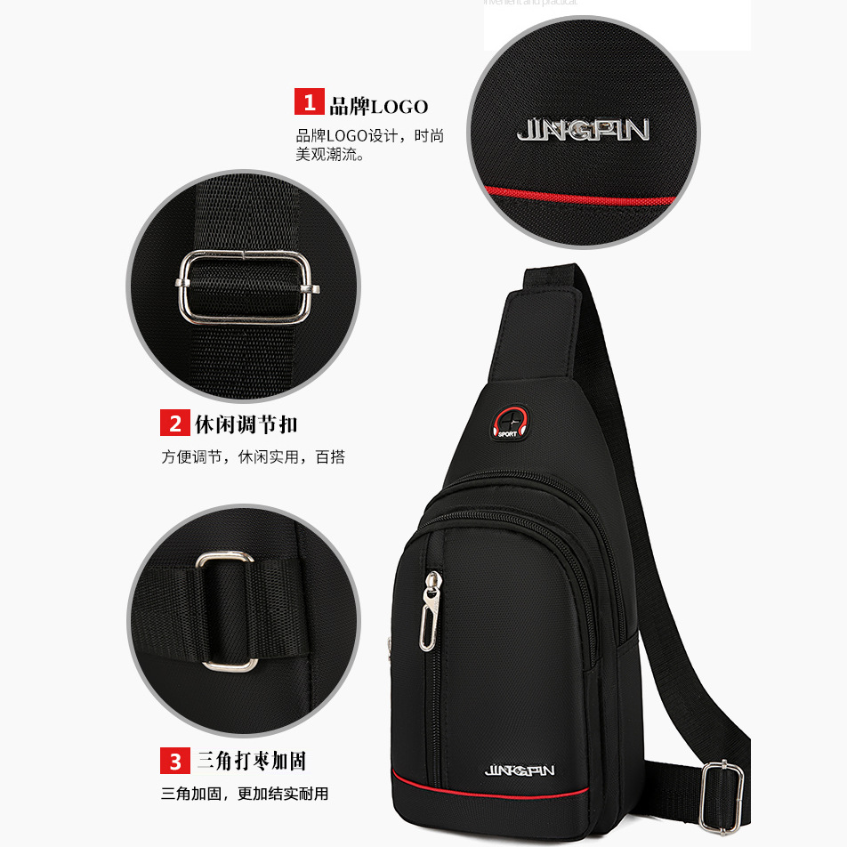 Cross-border men's waterproof and wear-resistant chest bag, simple and versatile, casual business Oxford fabric crossbody bag manufacturer wholesale and consignment details Picture