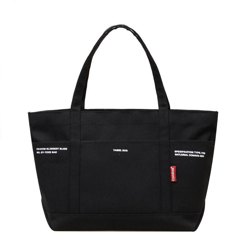 New cross-border versatile single-shoulder tote bag, laid-back style, large-capacity canvas bag, high-end commuter women's bag, handbag Item Picture