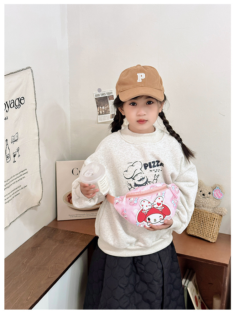 Sanrio Kuromi cute cartoon children's single-shoulder bag, crossbody bag, coin purse, candy storage bag details Picture