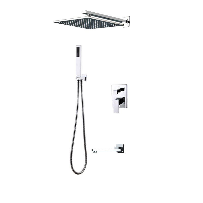 Cross-border export concealed all-copper shower head, hot and cold shower head set, wall-mounted pressurized rain shower head, Amazon Item Picture