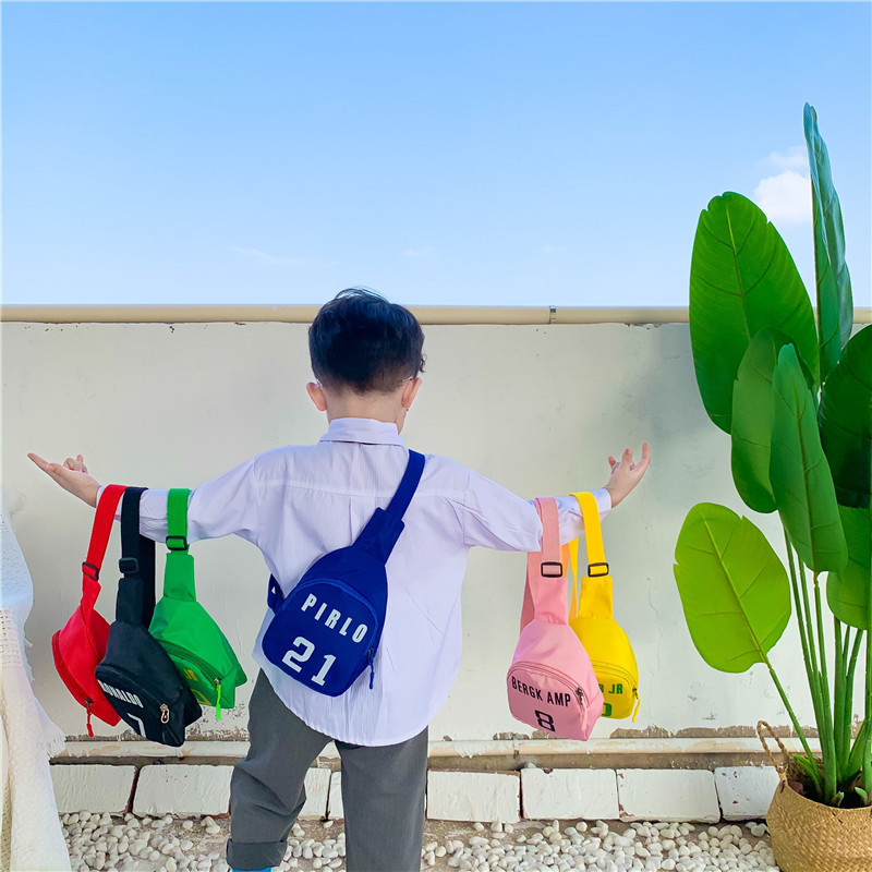 Children's bags, digital crossbody bags, boys' chest bags, waist bags, children's outdoor fashionable and personalized small backpacks, coin purses, trendy details Picture