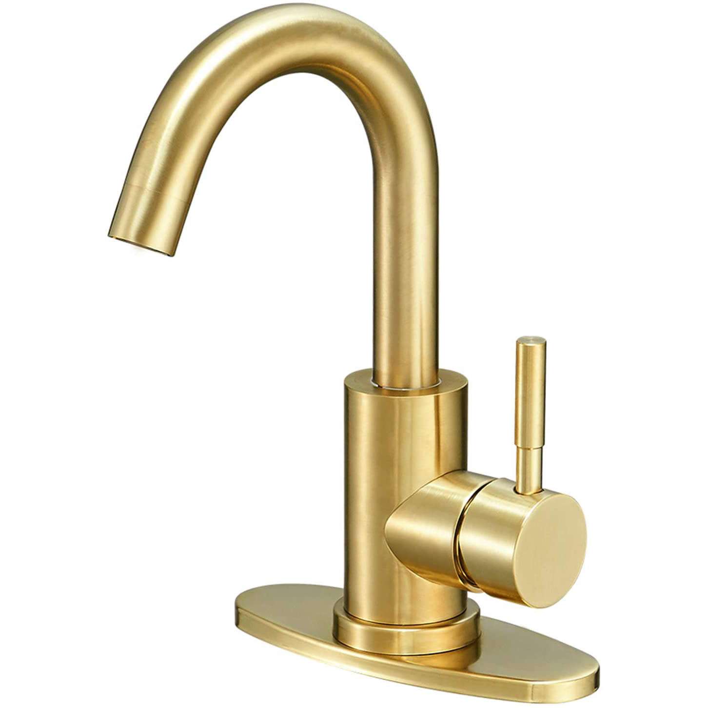 Stainless steel kitchen faucet, hot and cold dish basin, golden sink, vegetable basin, rotating brushed gold bar faucet Item Picture