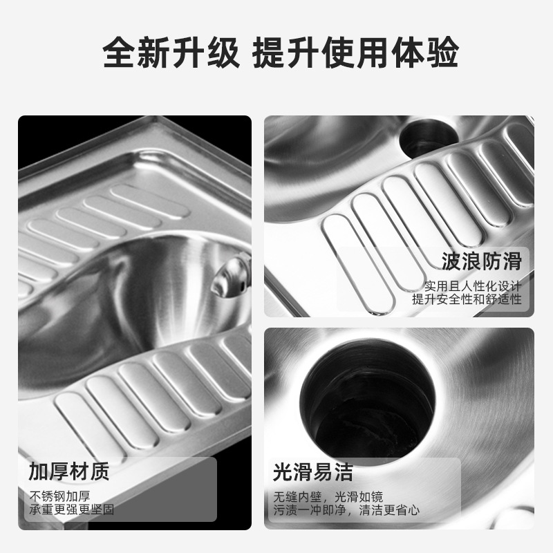 304/316 stainless steel squat toilet, anti-odor, anti-slip and anti-corrosion with cover plate, public toilet, school stainless steel squat toilet Specification drawing