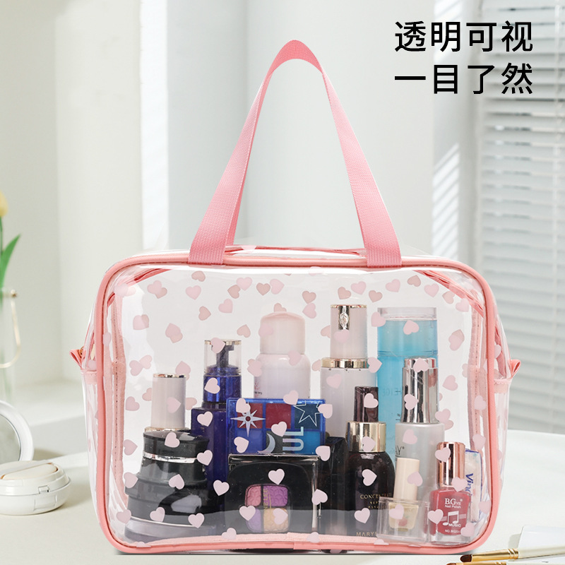 Transparent toiletry bag, pvc finishing, bath and cosmetics bag, outdoor travel storage toiletry bag, waterproof bag, storage bag Item Picture