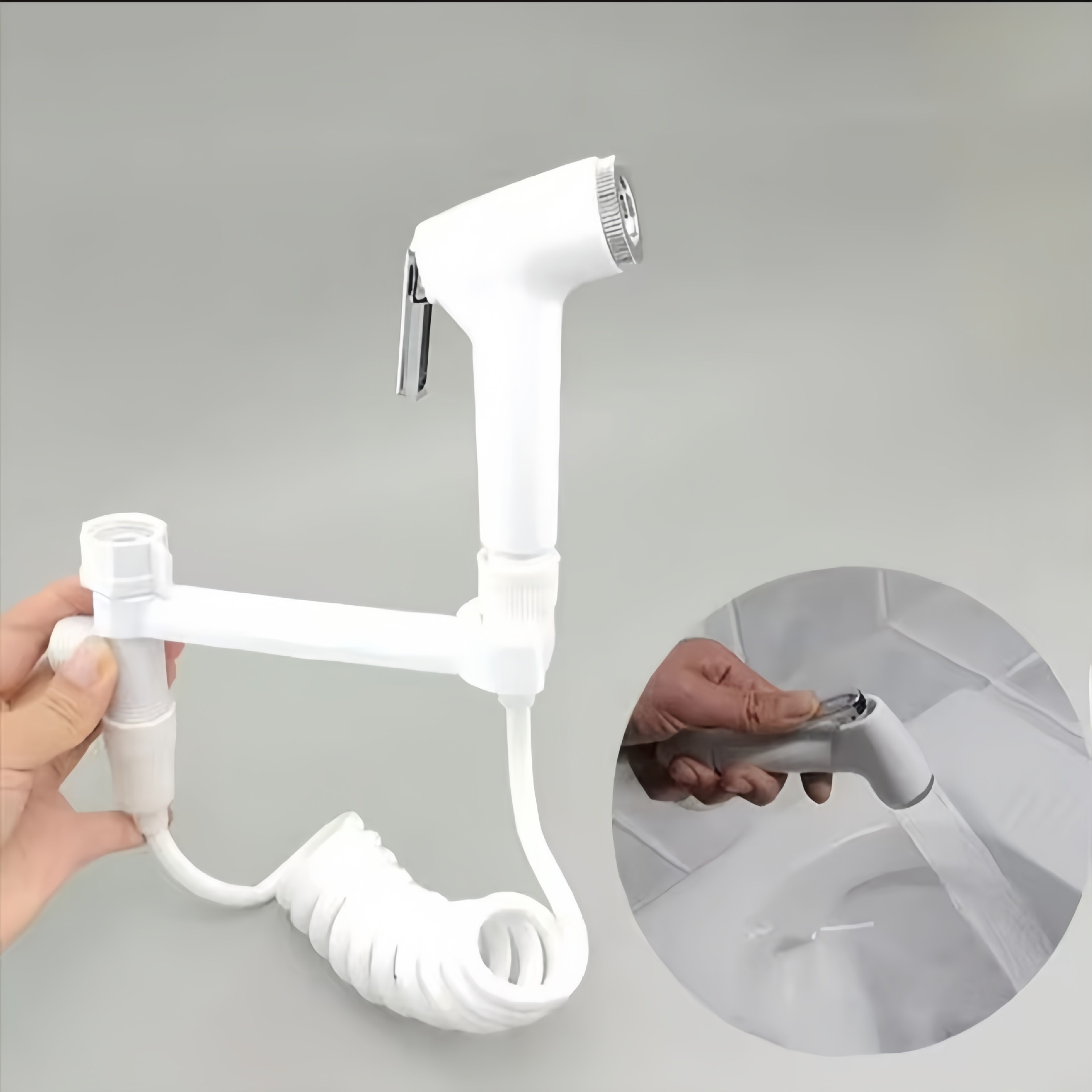 Toilet companion, spray gun set, faucet, toilet and bathroom flushing, high-pressure booster nozzle, water gun, feminine wash full figure