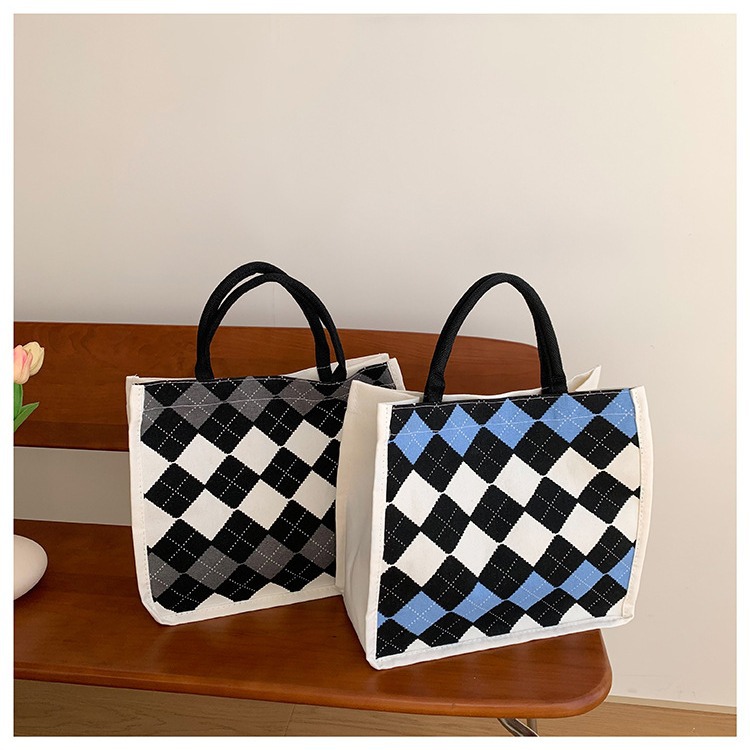 Korean style ins canvas bag 2025 New large-capacity casual and versatile shoulder bag, trendy commuting tote bag for cross-border Specification drawing