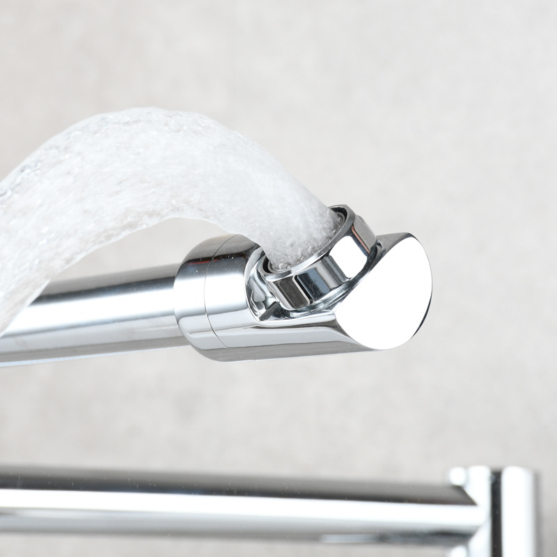 Copper-chrome-plated single-cooling kitchen faucet, universal rotating kitchen faucet, extendable extended folding faucet Specification drawing