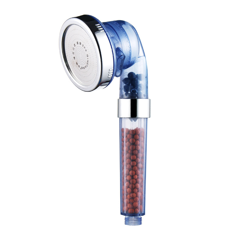 Pressure-increasing shower head set, negative ion rain shower head, anti-clogging handheld black four or five-speed shower head wholesale Item Picture
