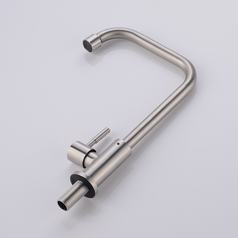 Wholesale 304 stainless steel kitchen sink faucet, single cooling, full copper core, 4-inch sink faucet, brushed Specification drawing