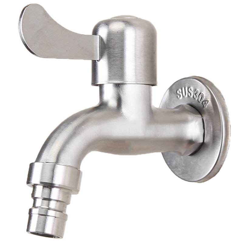 304 stainless steel faucet, washing machine mop sink, splash-proof, thickened explosion-proof household single-cooling quick-opening faucet Item Picture