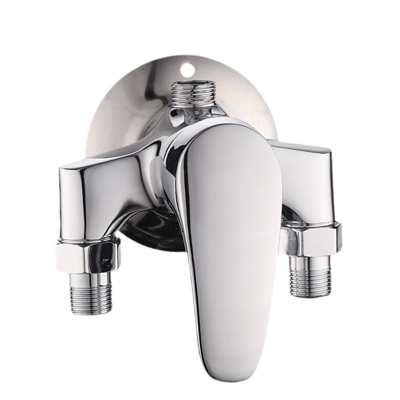 Copper exposed shower, bathroom, shower head, faucet, solar bath, water inlet, stainless steel cold and hot water mixing valve Item Picture