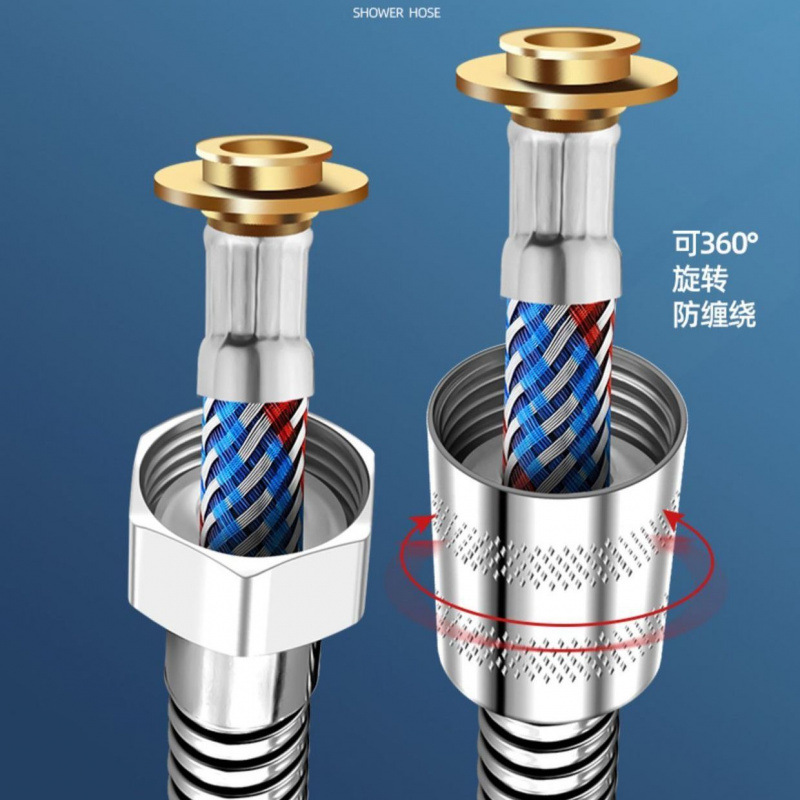 Shower hose, bathroom shower pipe, rain head, universal stainless steel flexible pipe, water heater set, shower hose Application Scenario