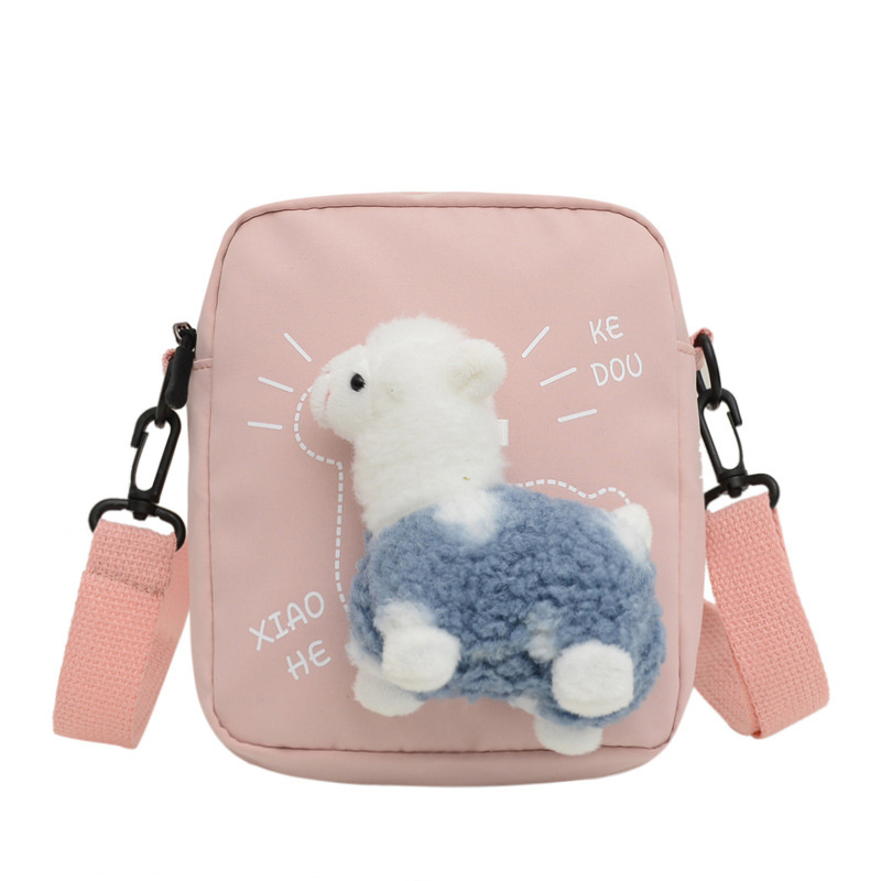 Japanese nylon small bag 2022 Spring New style trendy Korean Instagram small square bag personalized alpaca single-shoulder crossbody bag Item Picture