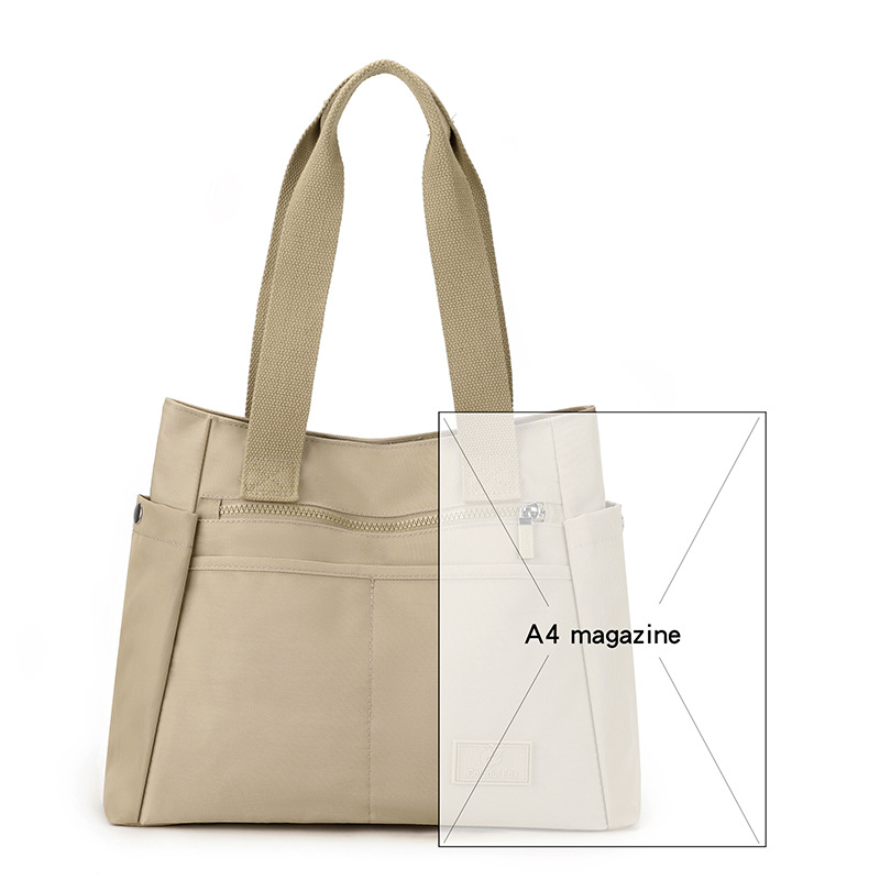 Colorful Fox large-capacity tote bag, a simple Japanese single-shoulder bag for women, a multi-layered computer bag for commuting to work Item Picture