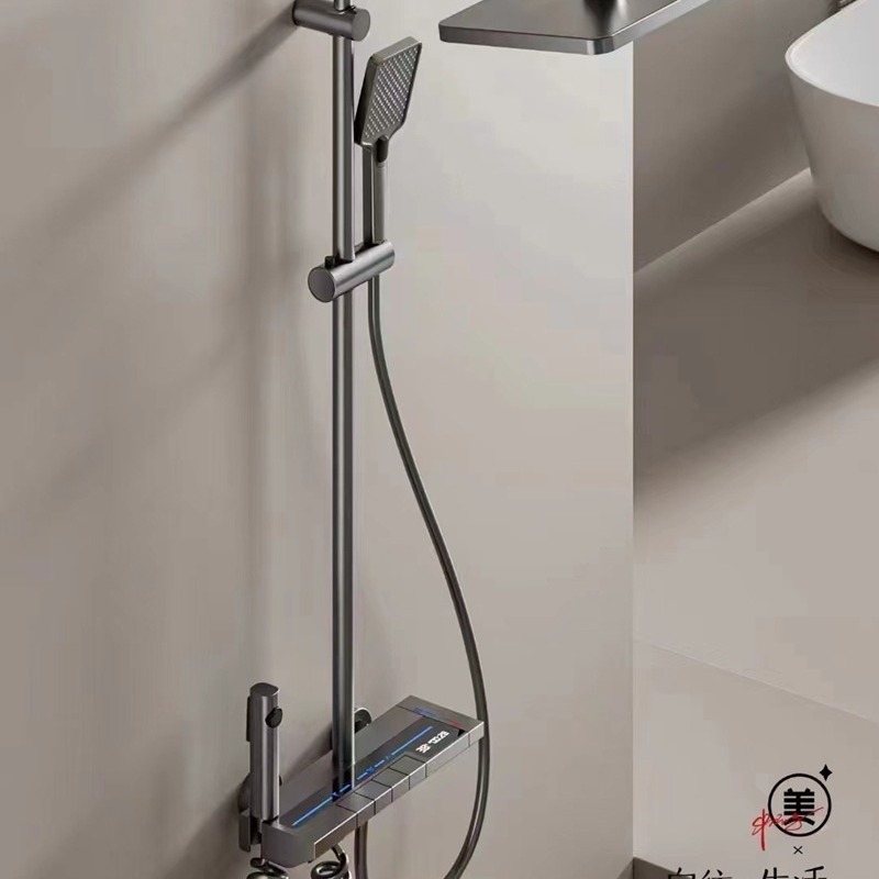 A complete set of modern shower heads, household shower heads, bathroom shower heads, rain shower, exposed installation sets, and bathroom fixtures Application Scenario