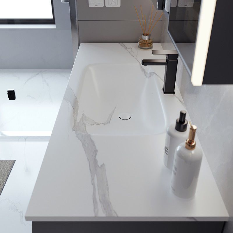 Simple one-piece basin, bathroom cabinet, ceramic basin, washbasin, face wash, bathroom washbasin, combination rock plate, hot-bent, modern Specification drawing