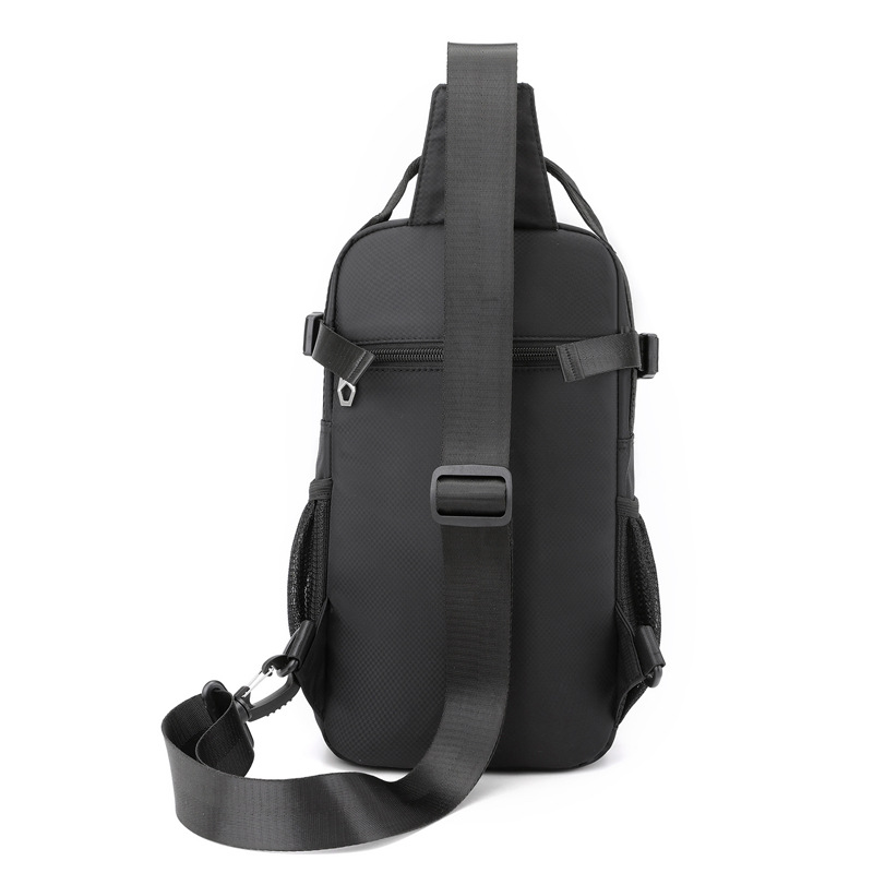 HAOSHUAI's new men's chest bag, simple single-shoulder crossbody bag, multi-functional trendy brand crossbody bag and trendy messenger bag Item Picture