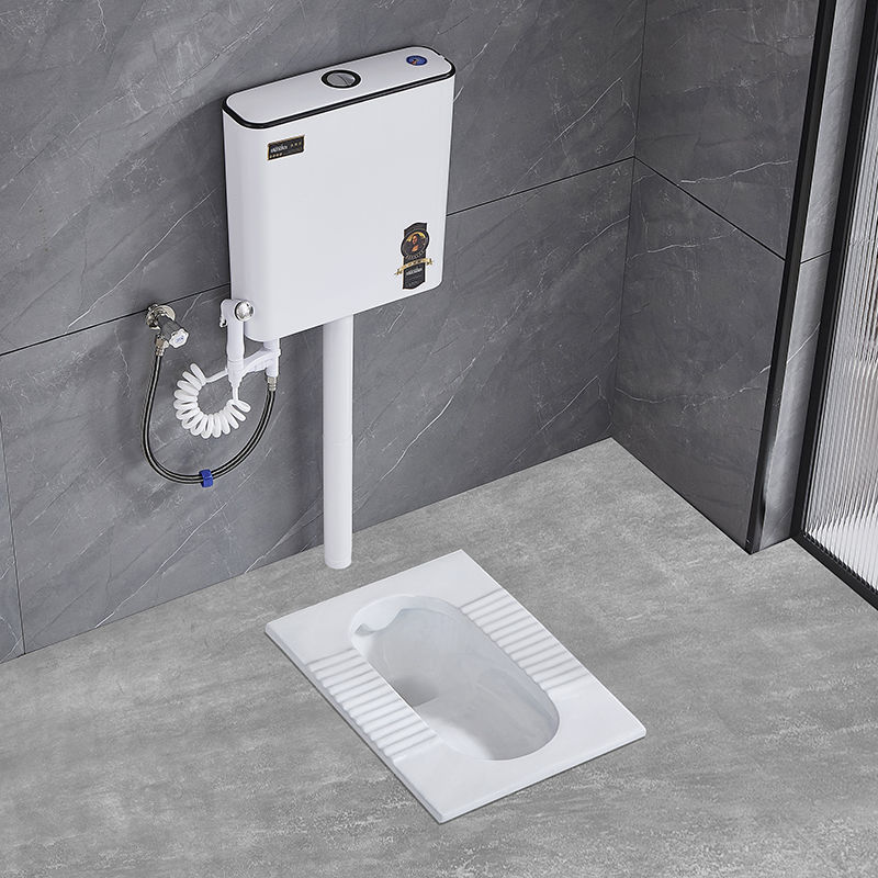 Household ceramic squat toilet, flushing tank, complete set of bathroom toilet, toilet bowl, squat toilet, anti-odor toilet bowl details Picture
