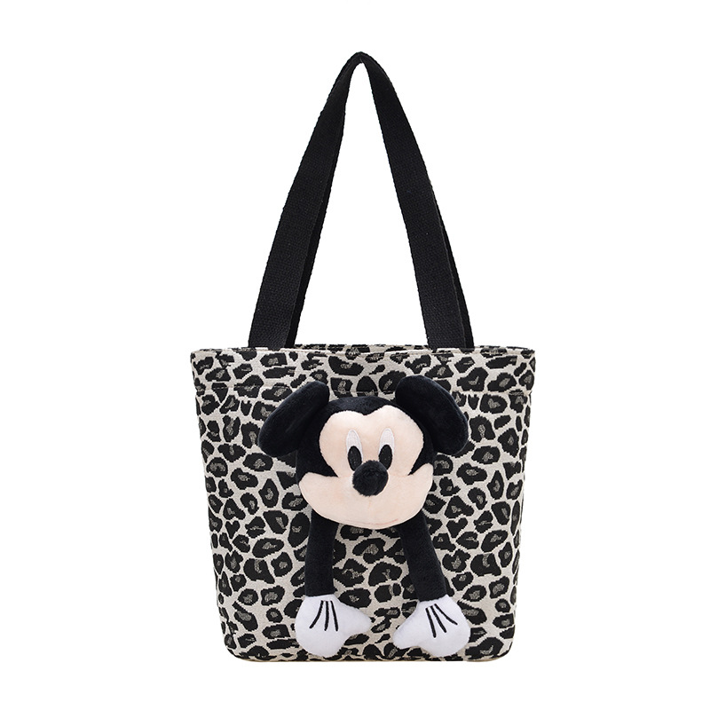 The new 2024 trendy retro single-shoulder bag and casual commuting tote bag with Mickey leopard print, the same style as on Xiaohongshu Item Picture