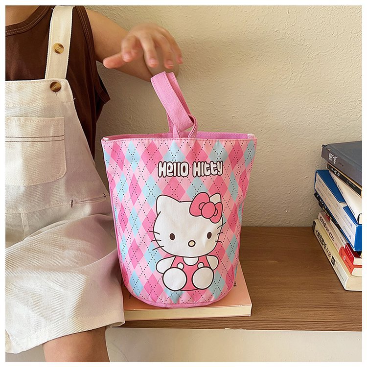 Niche design cartoon canvas bag for women, 2024 new style lunch box bag, office handbag bag, one-piece consignment details Picture
